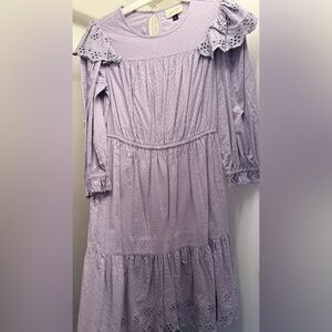 Universal Thread Lilac Textured Dress ruffle long sleeves